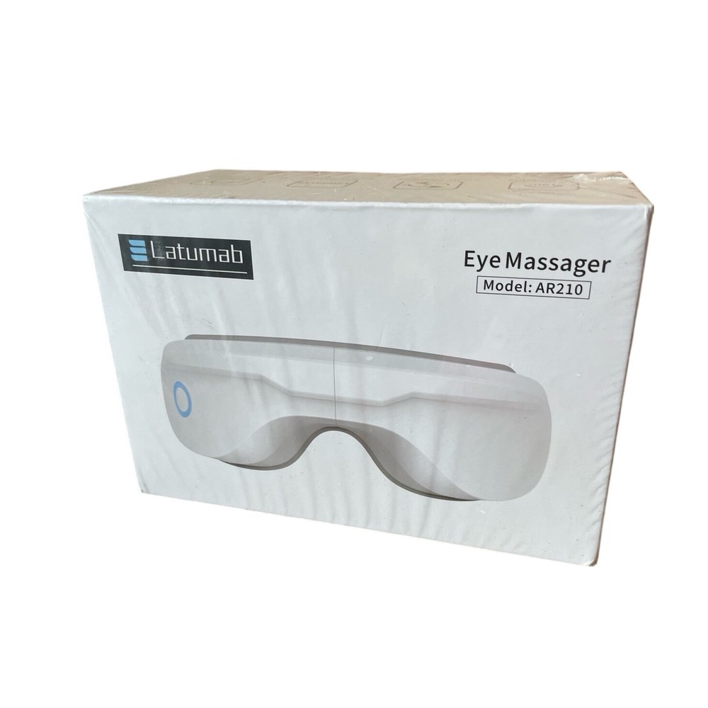 Latumab Eye Massager AR210 White Heat Vibration Air Compression Music‎ New
